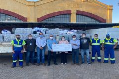 Fundo Social de Solidariedade recebe doação de mais de 600 cobertores da Sabesp
