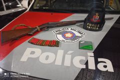 Força Tática da PM realiza flagrante de posse ilegal de arma de fogo e munições em São Manuel