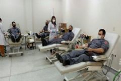 Hemocentro do Hospital das Clínicas da Unesp de Botucatu recebe a campanha “Bombeiro Sangue Bom”