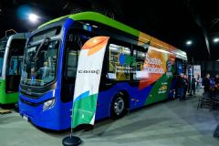 Ônibus elétricos marca Caio são expostos no maior evento de mobilidade da América Latina 